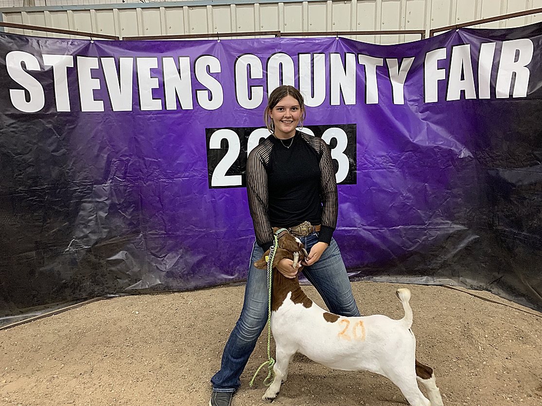 Channing Dillinger is a State winner in the 4-H Meat Goat 
project!!