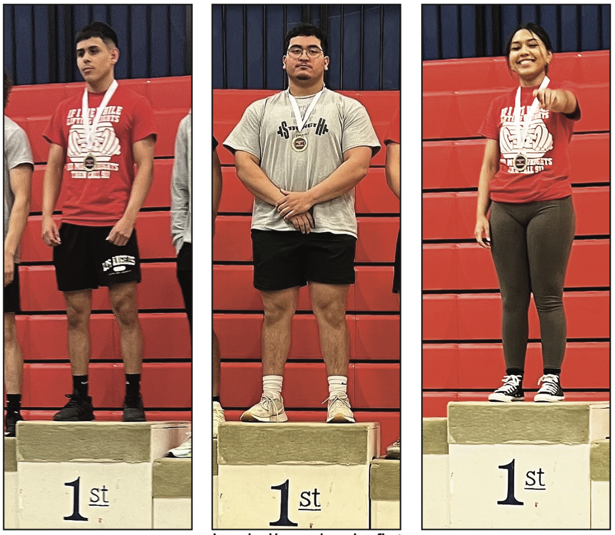 1st Place powerlifters for State