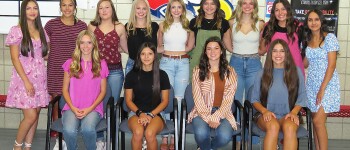 Girls vying for the title of "Miss Sorghum Queen 2024" Friday stop for a picture. Pictured in the back row left to right are Raquel Acuna, Addison Garza, Kayla Lewis, Mylee Miller, Alaina Gold, Saedy Arrendondo, Farrah Gaskill, Ella Beesley and Valeria Peinado. In the front row are Jayden Burrows, Jasmine Sena, Olivia Salmans and Morgan Niehues.