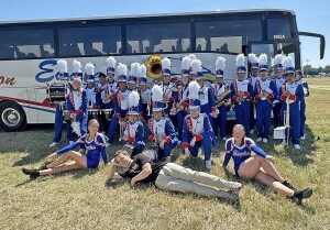 The Hugoton Eagles Band receives a number 1 rating for Marching and a number 2 for State Arena Performance at the State Fair last week in Hutchinson!! Photo courtesy of USD 210 Facebook.