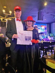 Where in the World is the Hermes? The Hugoton Hermes  is with Col (R) Mo and Beverly (Broaddus) Young at the NWFL Inauguration. Photo courtesy of Beverly Young.